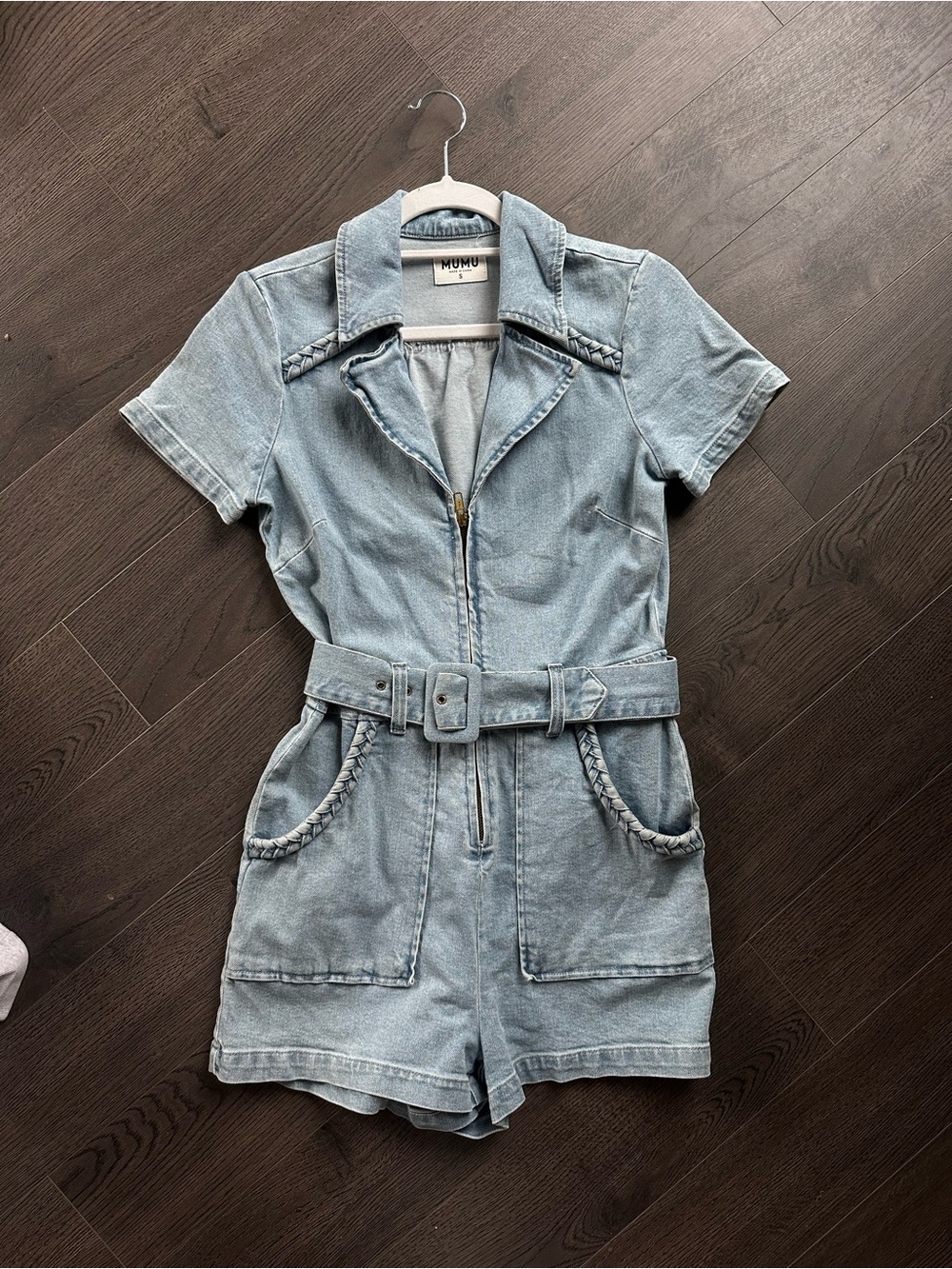 Show Me Your Mumu Light Blue Denim Romper